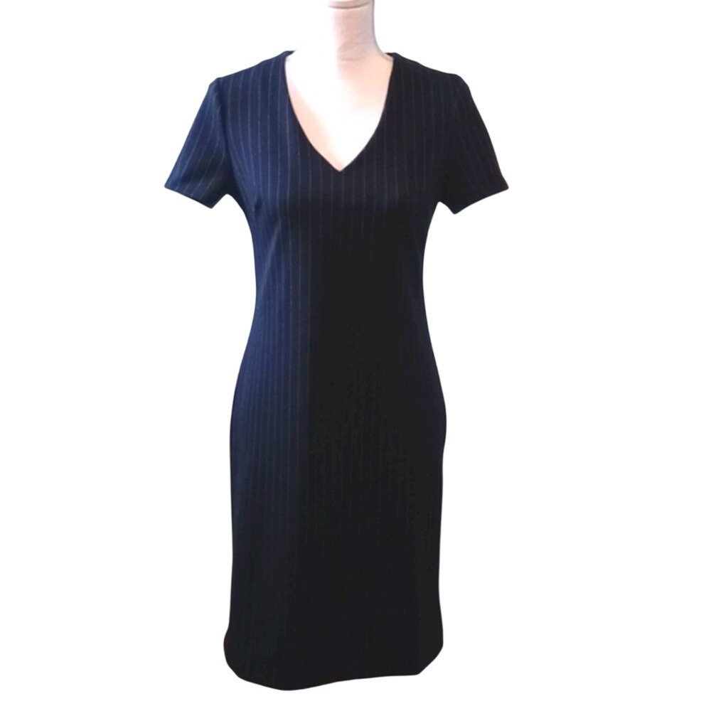 Vintage Banana Republic Pinstripe‎ V-Neck Career Professional Dress Size 6P